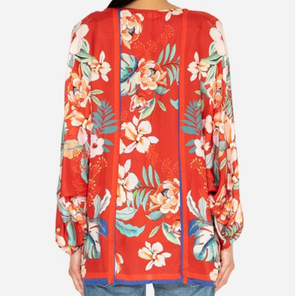 Johnny Was Evy Silk Floral Blouse - Picture 5 of 13
